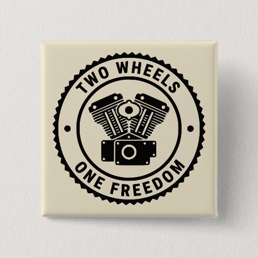 Vintage-Motorradmotor-Freiheitsemblem Button (Vorderseite)