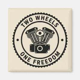 Vintage-Motorradmotor-Freiheitsemblem Magnet