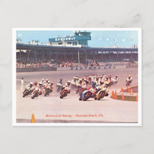 Vintage Motorradrennen in Daytona Beach Florida Postkarte