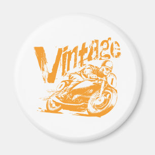 Vintage-Motorradrennfahrer Magnet
