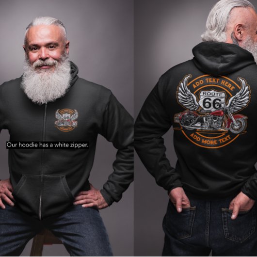 Vintage Motorradstrecke 66 Flügel gestalten Hoodie