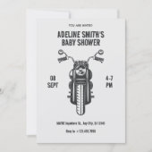 Vintage Motorradsymbol Babydusche Einladung (Vorderseite)