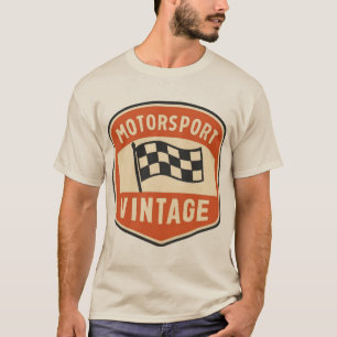 Vintage Motorsport-Abzeichen Schachbrettflagge Kla T-Shirt