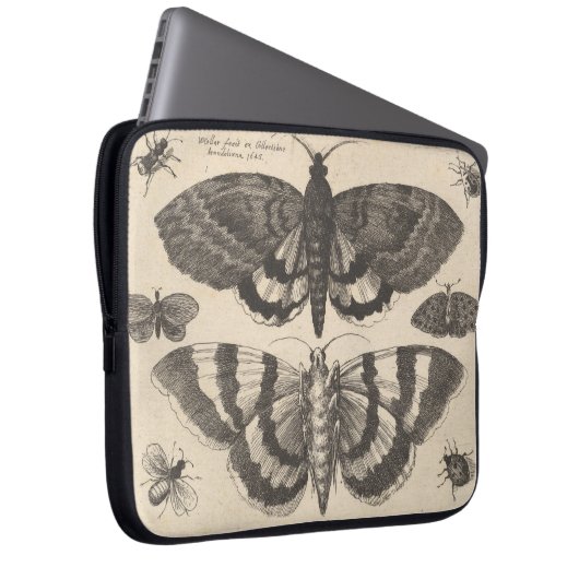 Vintage MotteLepidoptera Laptopschutzhülle (Vorne Rechts)