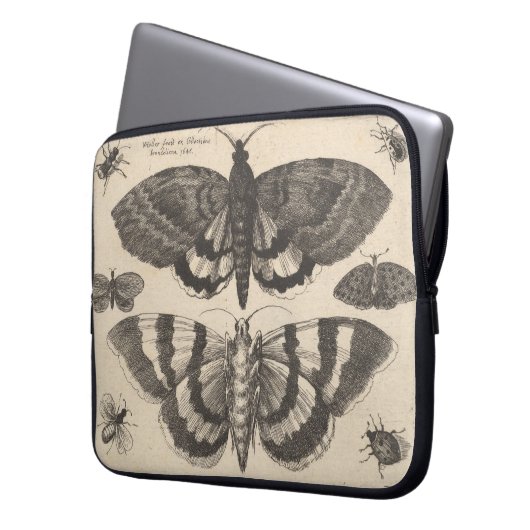 Vintage MotteLepidoptera Laptopschutzhülle (Vorderseite Links)