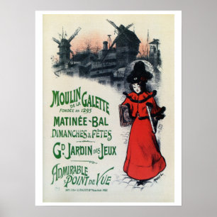 Vintage Moulin de la Galette französische Kunst Poster