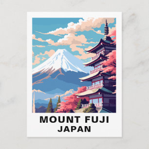 Vintage Mount Fuji, Japan Reise Postkarte