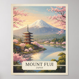Vintage Mount Fuji Japan Reiseplakat   Japanisch  Poster