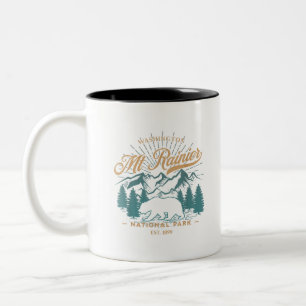 Vintage Mount Rainier National Park Bär Wandern Ca Zweifarbige Tasse