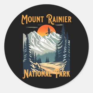 Vintage Mount Rainier Nationalpark-Souvenir Wander Runder Aufkleber