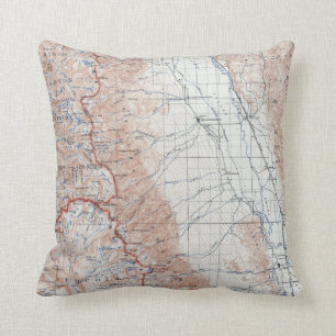 Vintage Mount Whitney Topografische Karte Kaliforn Kissen