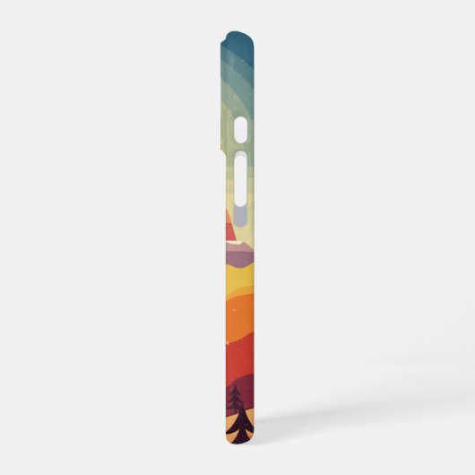 Vintage Mountain Arch iPhone 16 Hülle (Linke Seite)