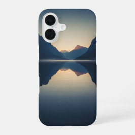 Vintage Mountain Lake at Dusk iPhone 16 Hülle