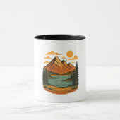 Vintage Mountain Landscape Illustration Tasse (Zentrum)