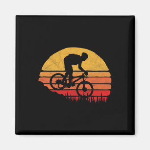 Vintage-Mountainbiken Outdoor-Retro-Sonnenuntergan Magnet