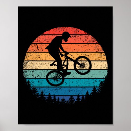 Vintage-Mountainbiking-Retro-Geschenk Downhill End Poster (Vorne)