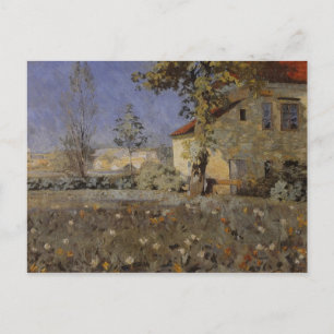 Vintage Mourier-Petersen-Haus im Garten Postkarte