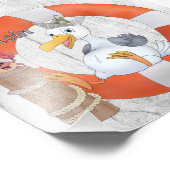 Vintage Möwe im Ring Fotodruck (Ecke)