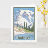Vintage Mt. Rainier Greeting Card Karte (Gelbe Blume)