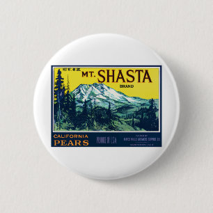 Vintage Mt Shasta Kalifornien Birnen Etikett Button