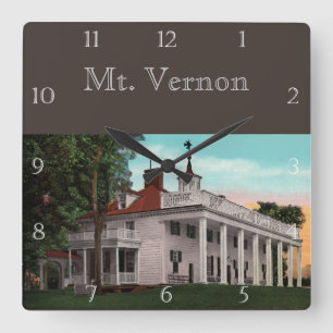 Vintage Mt. Vernon Custom Quadratische Wanduhr