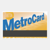 vintage MTA ticket image Rechteckiger Aufkleber (Vorderseite)