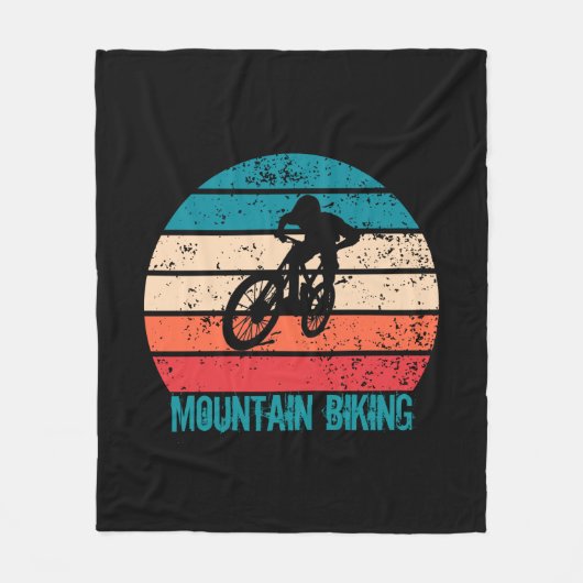 Vintage-MTB-Downhill-Mountainbiking Fleecedecke (Vorderseite)