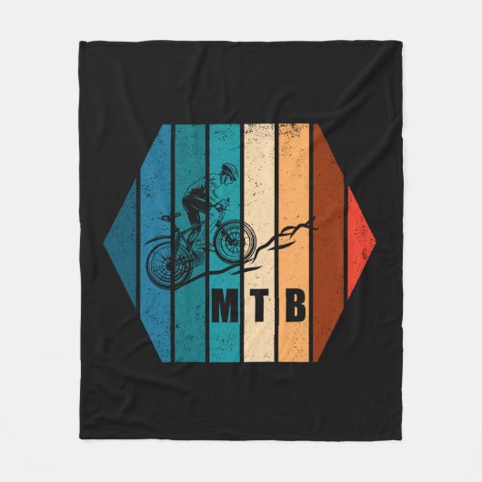 Vintage-MTB-Downhill-Mountainbiking Fleecedecke (Vorderseite)