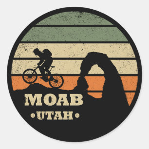 Vintage Mtb Utah - Moab Mountainbiken Runder Aufkleber