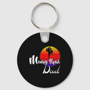 Vintage Muay Thai Dad Retro Sonnenuntergang Lustig Schlüsselanhänger