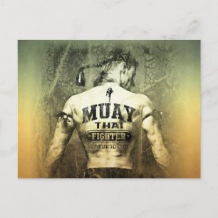 Vintage-Muay-Thai-Kämpfer Postkarte