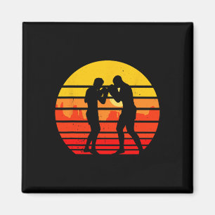 Vintage Muay Thai Kämpfer Retro Thai Kickboxen Kic Magnet
