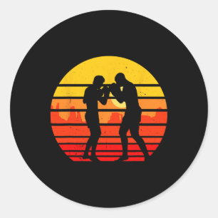Vintage Muay Thai Kämpfer Retro Thai Kickboxen Kic Runder Aufkleber
