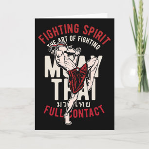 Vintage Muay Thai Kickboxer Training Arbeit Karte