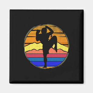Vintage Muay Thai Retro Sonnenuntergang Lustiges K Magnet