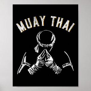 Vintage Muay Thai Training Mma Kickboxen Poster