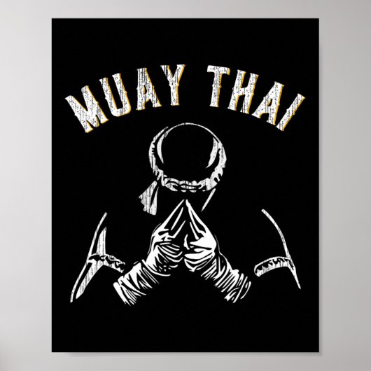 Vintage Muay Thai Training Mma Kickboxen  Poster (Vorne)