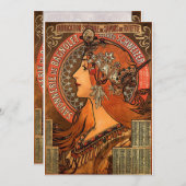 Vintage Mucha Art Einladungen (Vorne/Hinten)