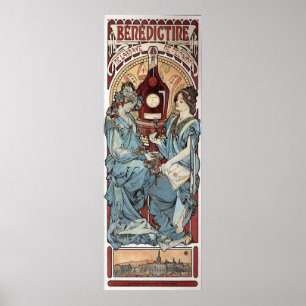 Vintage Mucha Benediktinerwerbung Poster