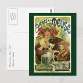 Vintage Mucha-Bierwerbung Postkarte (Vorne/Hinten)