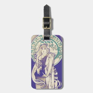 Vintage Mucha Kunst Nouveau Theater-Frau Bernhardt Gepäckanhänger