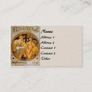 Vintage-Mucha-Mode-Geschäftskarte Visitenkarte