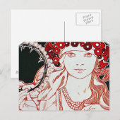 Vintage Mucha Postkarte (Vorne/Hinten)
