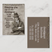 Vintage Mugshot-Bail-Anleihen Visitenkarte (Vorne/Hinten)