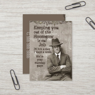 Vintage-Mugshot-Kaution Visitenkarte