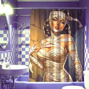 Vintage-Mumie Pin-up Duschvorhang