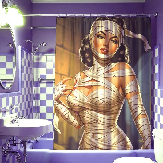 Vintage-Mumie Pin-up Duschvorhang