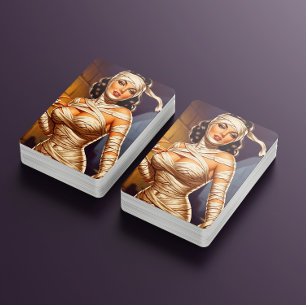 Vintage-Mumie-Pin-up Spielkarten