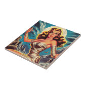 Vintage Mummy Girl Fliese (Seite)