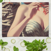 Vintage Mummy Girl Geschirrtuch (Gefaltet)